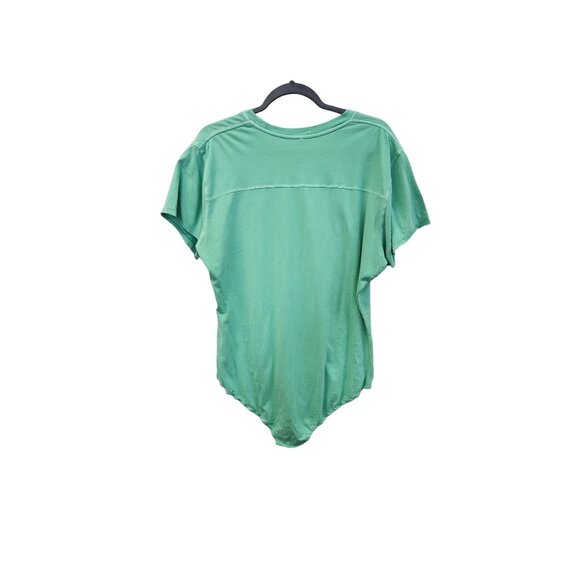 Free People Women's XL Green Short Sleeve Bodysuit 2181 - Picture 2 of 12